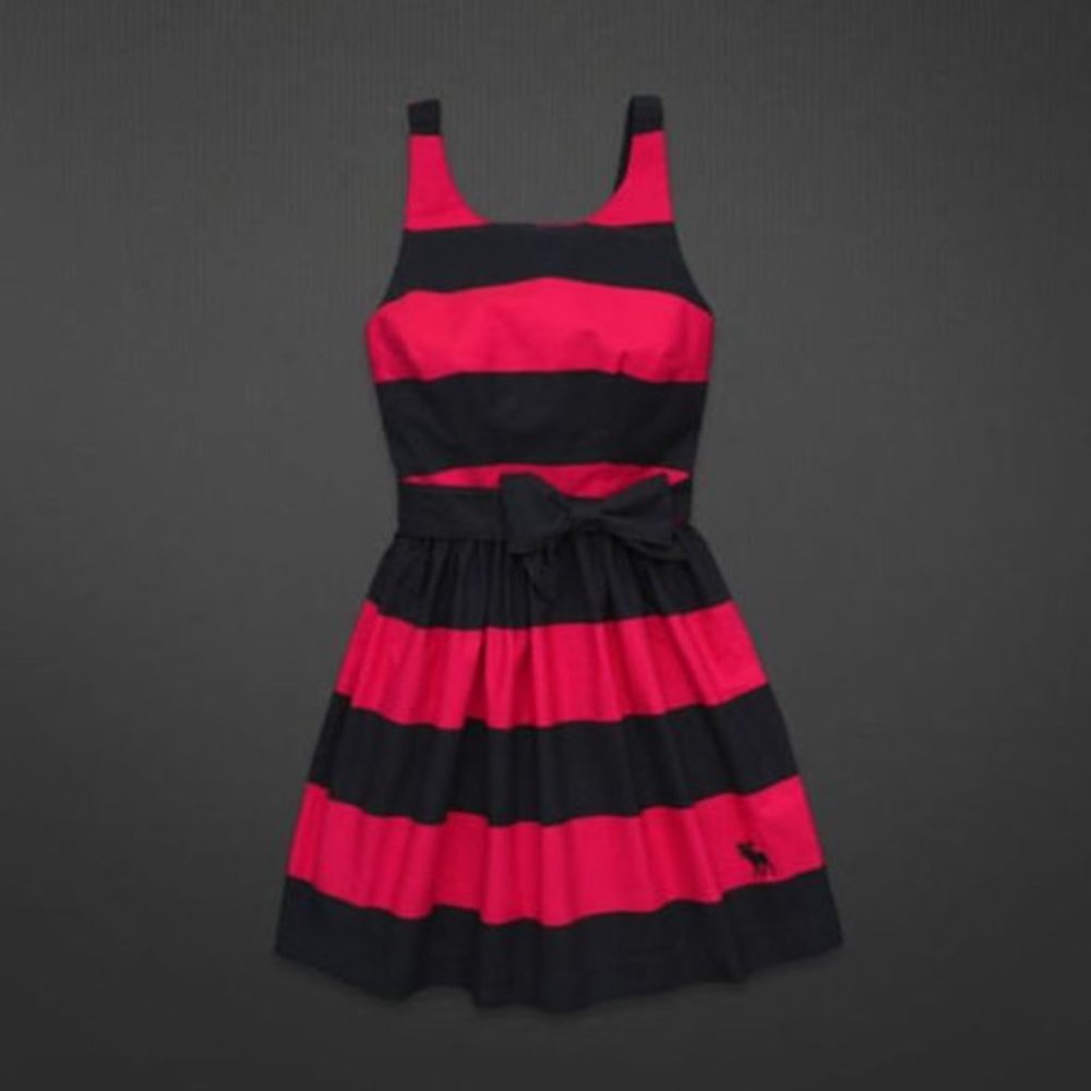 Abercrombie & Fitch Rugby Striped Bow Dress US 2